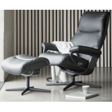 Stressless View Medium Chair & Footstool - Cross Base Stressless View Medium Chair & Footstool - Cross Base