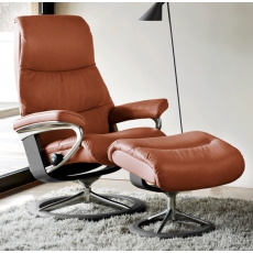 Stressless View Large Chair & Footstool - Signature Base Stressless View Large Chair & Footstool - Signature Base