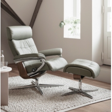 Stressless Small Erik Chair with Footstool - Cross Base