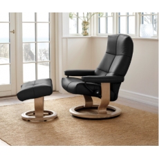 Stressless David Classic Base Small Recliner with Footstool