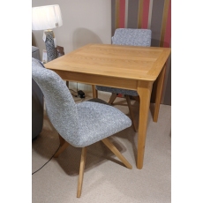 Newton Oak Finish Small Fixed Top Table with 2 x Swivel Dining Chairs