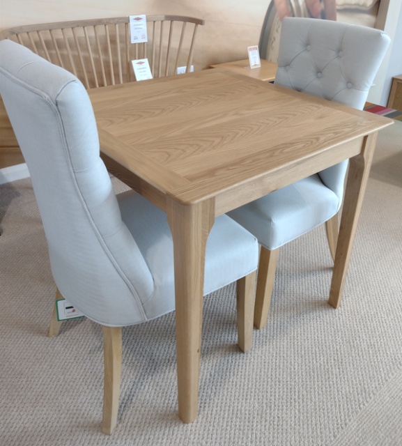 Newton Small Dining Table with 2 x Curved Back Upholstered Chairs
