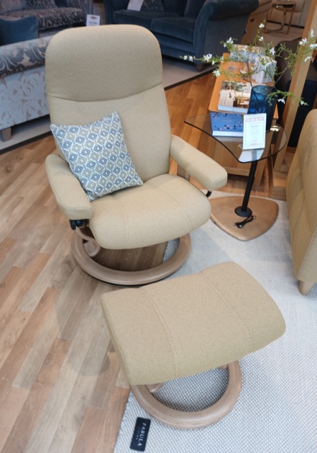 Stressless Medium Consul Chair and Footstool