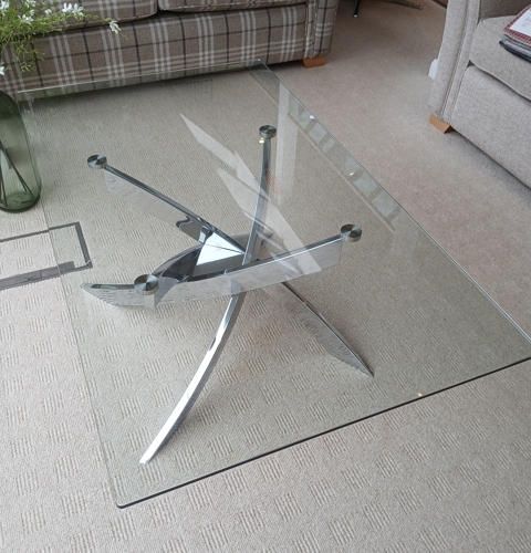 Athena Glass/Chrome Coffee Table