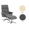 IMG Space Leather Swivel Recliner Chair with Footstool